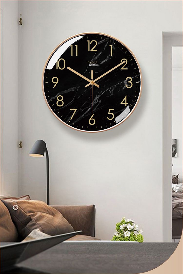 Yipula 6278 Reloj de cuarzo nórdico con textura de mármol simple para sala de estar y pared_voghion.com