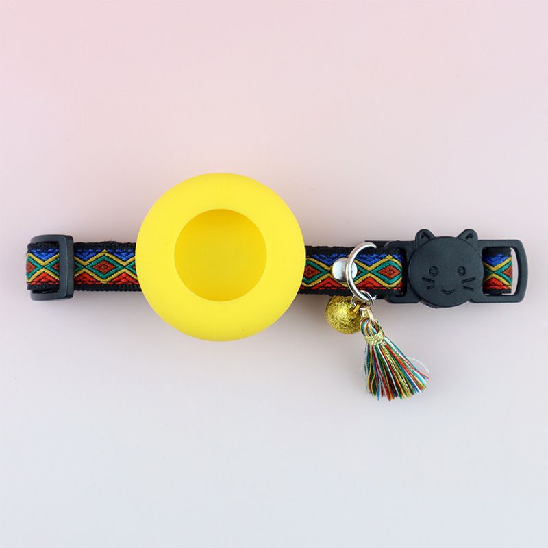 Localizzatore protettivo Airtag Special GPS Custodia in silicone e pelle Collare per animali domestici Copricollo_voghion.com