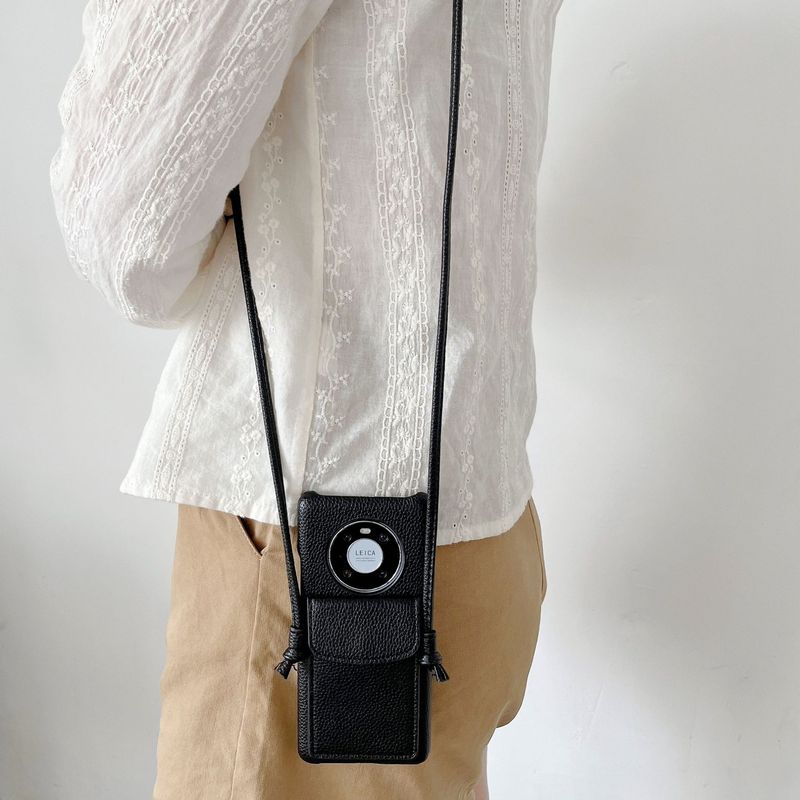 Mobile phone case Suitable for Huawei mate40pro mobile phone case p40pro litchi pattern leather card holder diagonal mobile phone case p50 female_voghion.com
