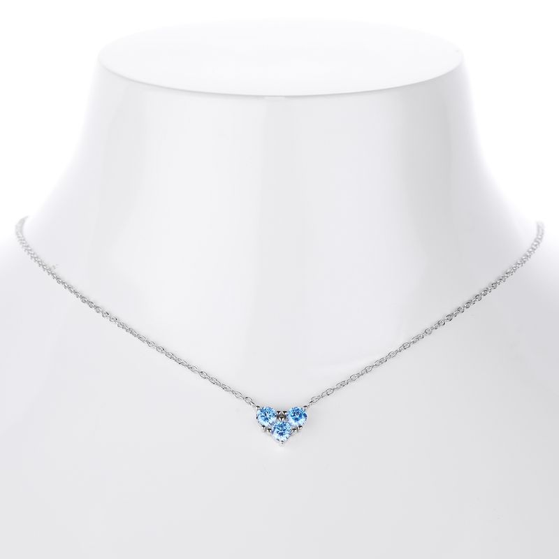 Elegante Halskette mit Herzanhänger für Damen aus 925er Sterlingsilber, mehrlagige Kette mit mehreren Farboptionen, minimalistischer Stil für den Alltag_voghion.com