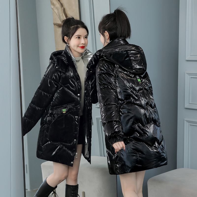 Nuovo lavaggio gratuito Bright Face Letter giacca di cotone medio-lungo per le donne, stile occidentale, edizione coreana, stile occidentale_voghion.com