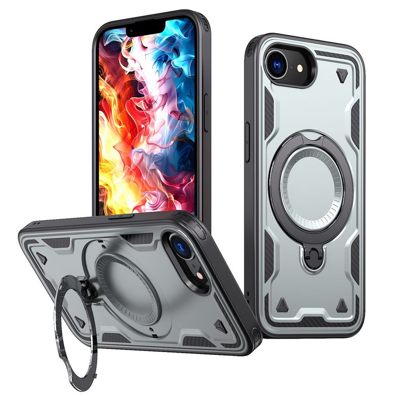 Custodia per telefono con carica wireless e magnete ad anello in metallo per iPhone 16E, 16 Max, 15, 14 + 13 Pro, 12, 11._voghion.com