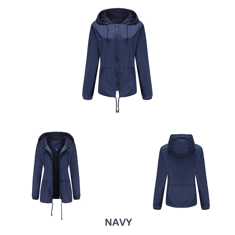 Dameskleding Nieuw lichtgewicht gaasjack met capuchon, buitenregenjas, kort windjack vest_voghion.com