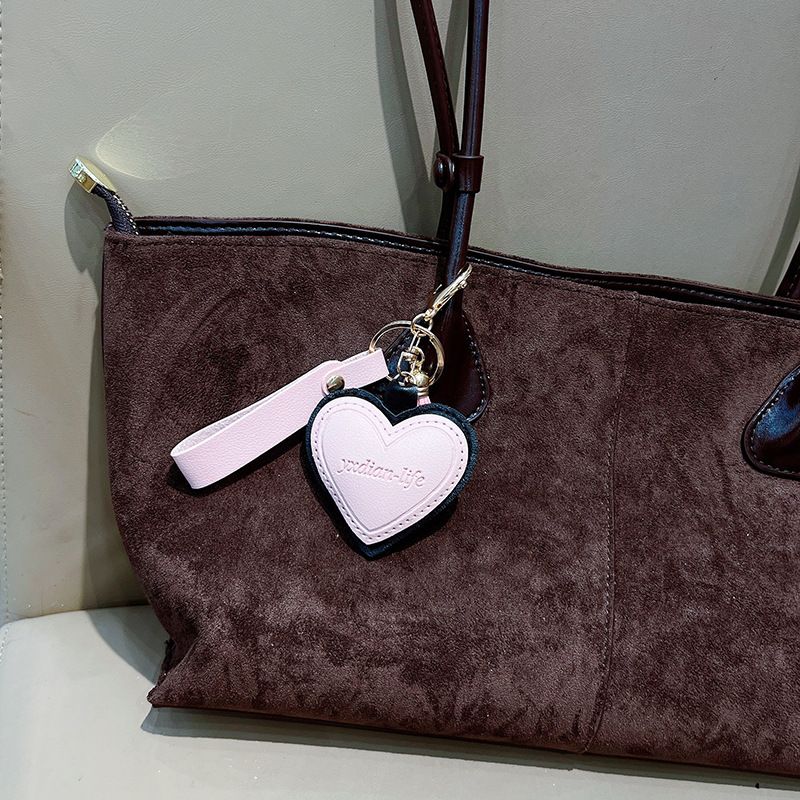 New Leather Heart Creative For Women, Exquisite Korean Style Car Key Bag Pendant, Simple Keychain_voghion.com