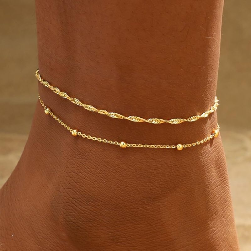 14K Gold Plated Ancient Style Lip Chain Niche Design Minimalist Exquisite High-end Sense Personalized Beach Vacation_voghion.com