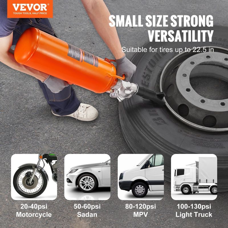 VEVOR Tire Bead Seater, 2.1 Gal/8 L Air Tire Bead Blaster, 120 PSI Handheld Bead Bazooka, Upgraded Portable Tire Inflator Tool, 85-116 PSI Operating P_voghion.com