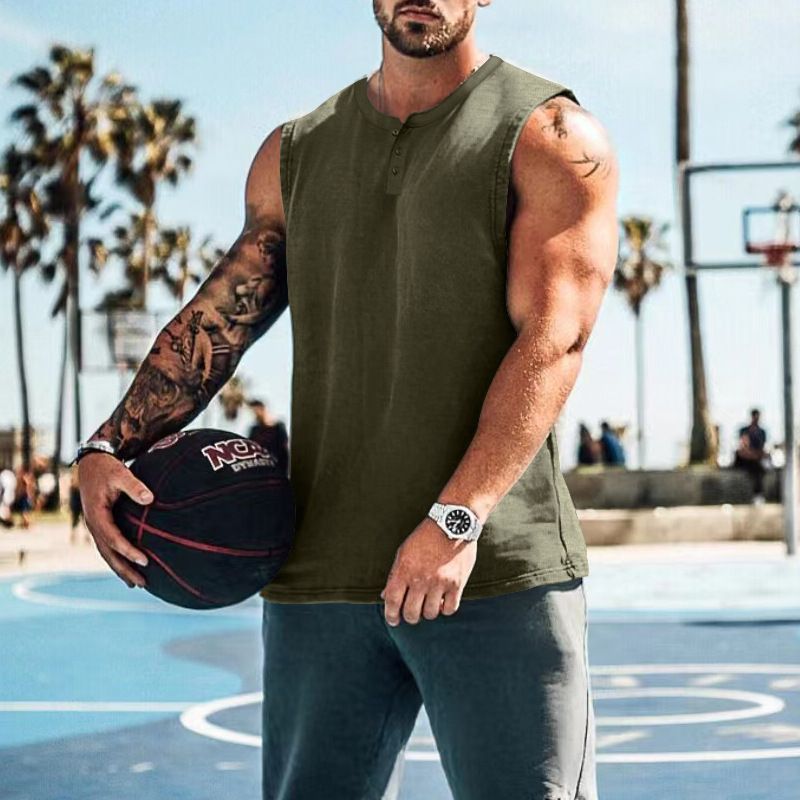 Canotta da uomo estiva 2023, con scollo rotondo, ampia, senza maniche, per sport da basket, di grandi dimensioni_voghion.com