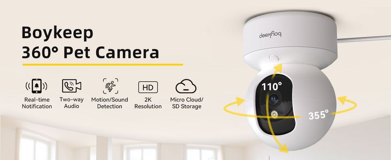 BoyKeep 3MP 5G/2.4GHz WiFi Sicurezza Domestica Interna IP Smart Babyfoon Telecamera di Monitoraggio Automatico Telecamera di Video Sorveglianza 24/7_voghion.com