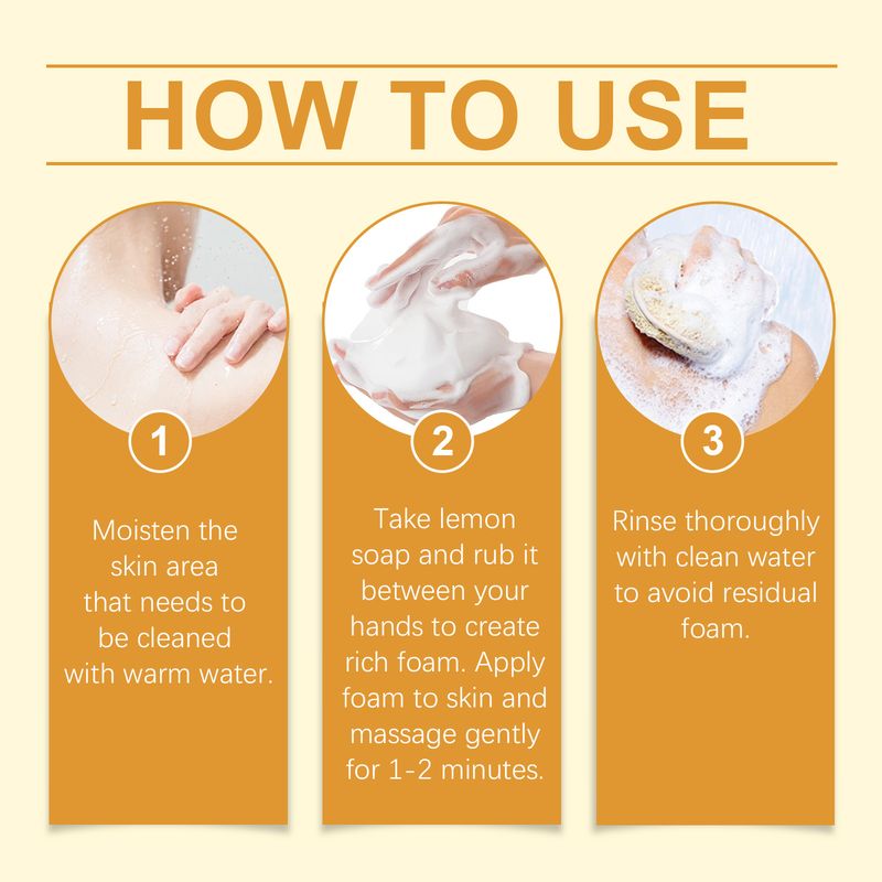 OUHOE Pure Lemon Soap Lemon Soap Vc Oil Removing Refreshing Cleansing Body Cleansing Bath Soap_voghion.com
