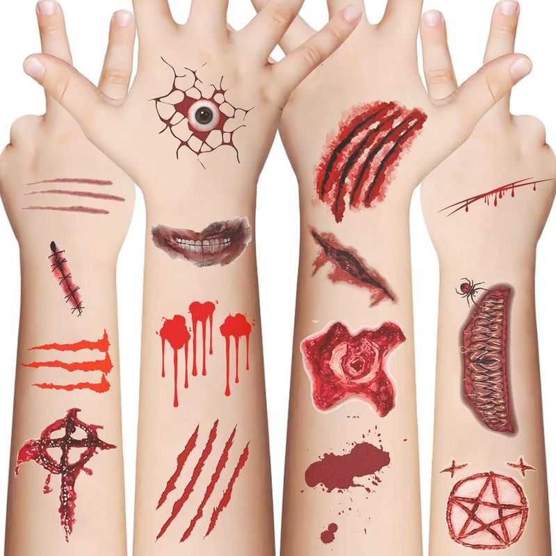 Neue Halloween High-End Horror Narben Messer Narbe Temporäre Tattoo Aufkleber Für Männer Und Frauen_voghion.com