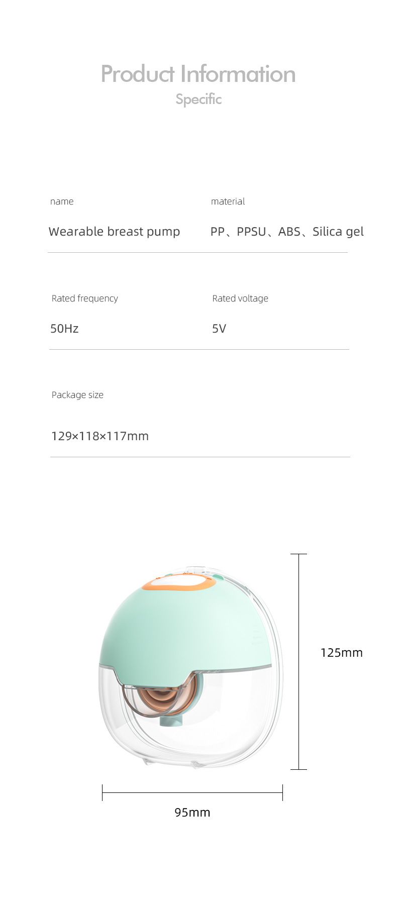 Pompă de sân portabilă, electrică, portabilă, complet automată, cu mâini libere, pentru pomparea sânului și colector de lapte_voghion.com