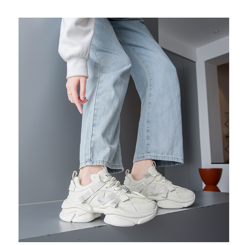 2023 Spring New Korean Version of Daddy Shoes Female Ins Student Casual Shoes female thick bottom increased running shoes CQ-51_voghion.com