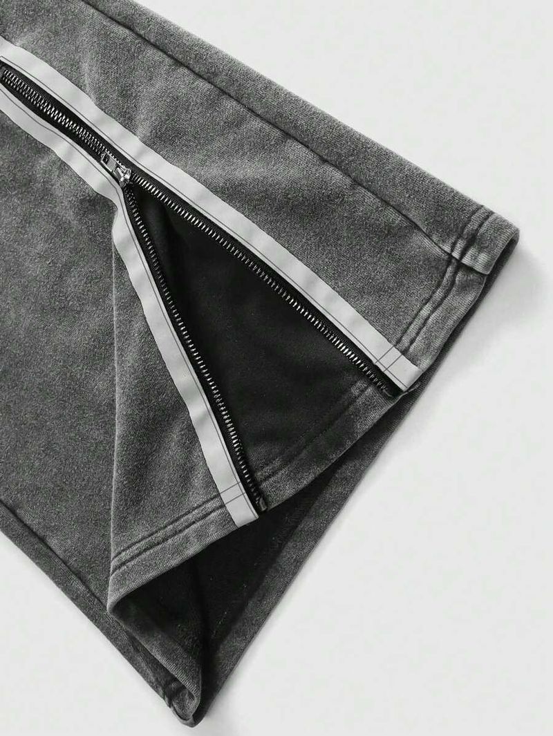 Unisex streetwearbroek - Oversized joggingbroek met hoge taille en wijde pijpen, print en patchwork, casual broek van 50-70% katoen voor heren/dames_voghion.com