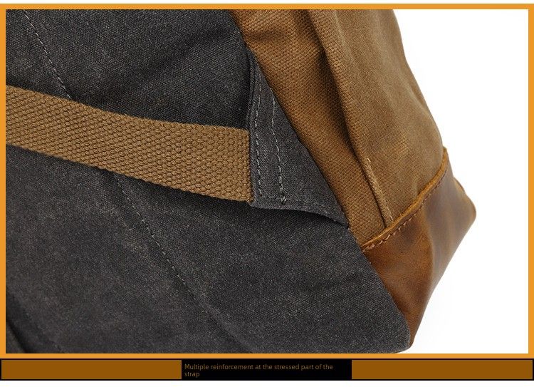 Reise Männer Öl Wachs Leinwand Outdoor Leder Rucksack_voghion.com