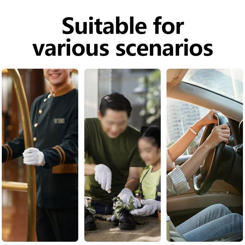 Touchscreen Texting White Cotton Gloves Cycling Biking Sporting Driving For_voghion.com