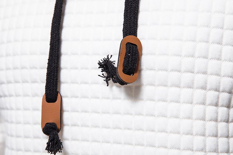 Felpa casual da uomo, taglia europea, in tessuto di cotone trapuntato a quadri, con cappuccio, in jacquard._voghion.com