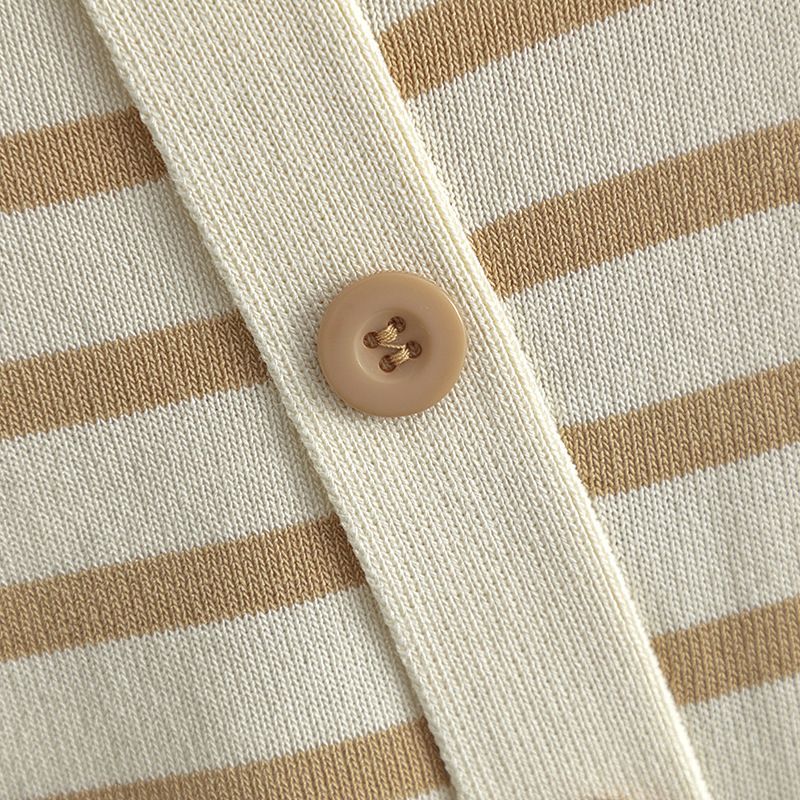 Maglietta estiva da donna nuova, a righe, a maniche corte, con colletto polo, MM_voghion.com