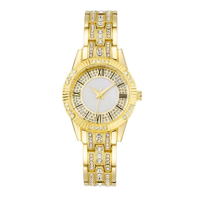 Diamanten besëtzt Damen réimesche Stol Rimm Luxus Moud Kaddoskëscht Auer Bracelet zweedeeleg Quartz Auer_voghion.com