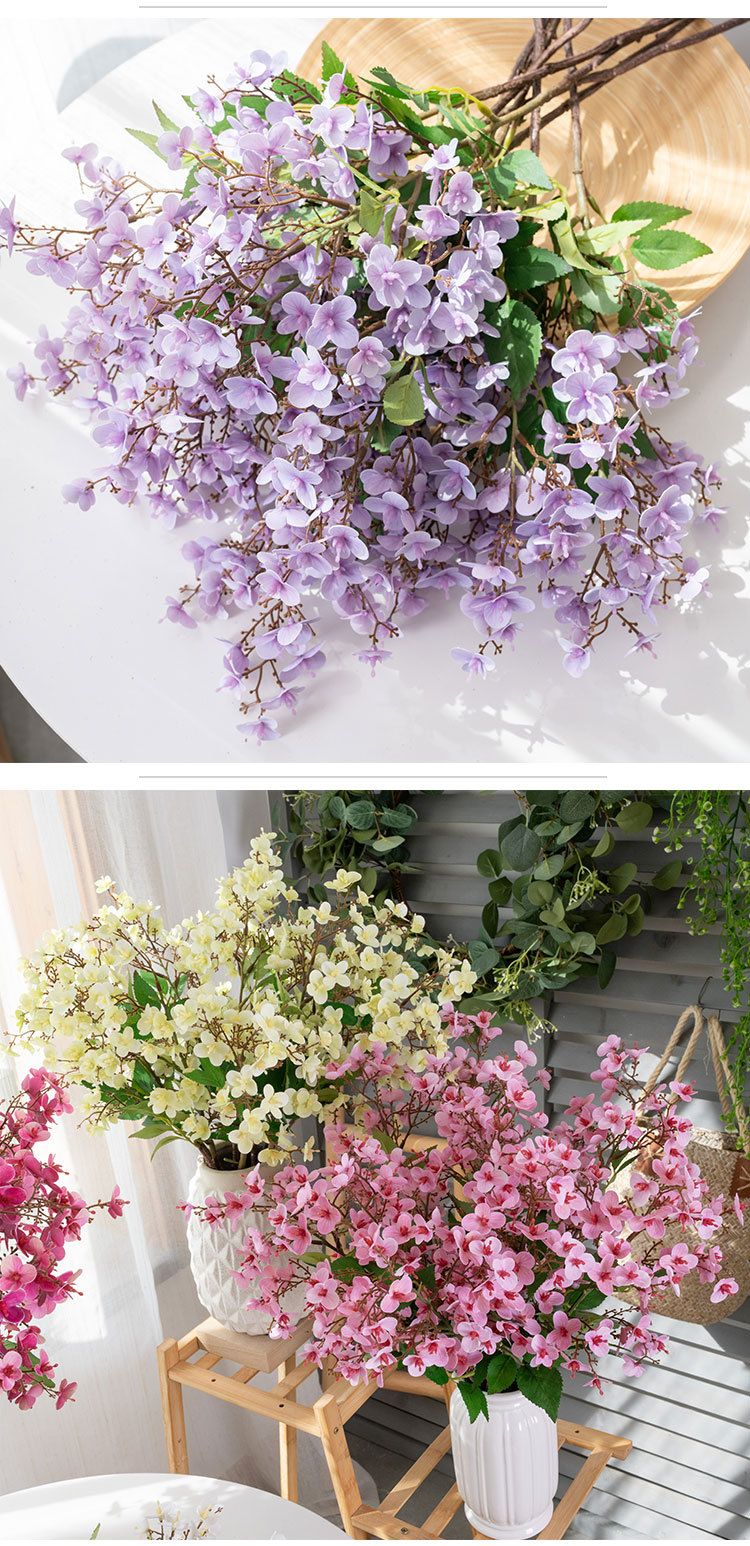 Piccolo fiore di dafne lilla simulazione fiore decorazione per la casa fiore tenuto in mano rosa parete_voghion.com