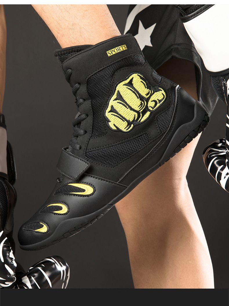 Chaussures de boxe professionnelles pour adolescents, tailles 29 à 46, chaussures de combat, de lutte, de sanda, respirantes et antidérapantes_voghion.com