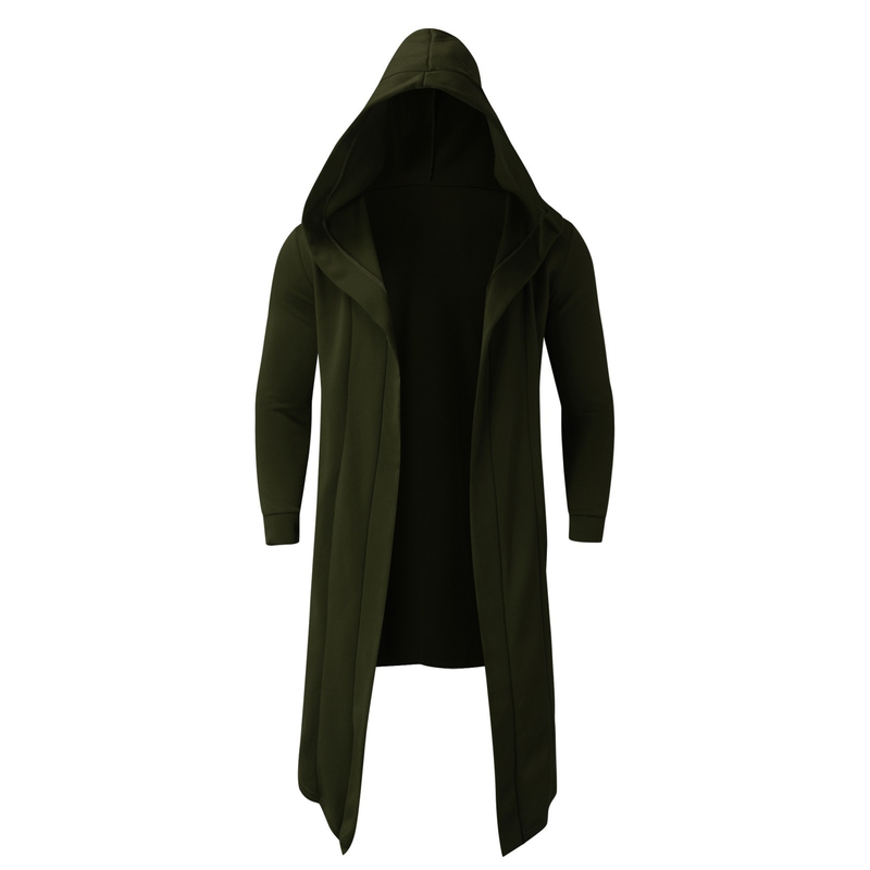 Men's clothing cardigan mid-length overcoat hooded coat_voghion.com