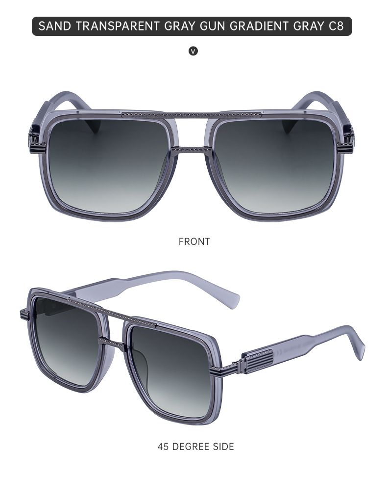 Occhiali da sole da uomo con montatura quadrata grande, occhiali da sole da uomo con protezione solare di alta qualità_voghion.com