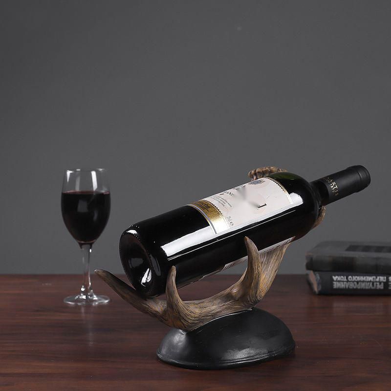European Style Antler Cabinet High-end Home Entrance Liquor Bottle Wine Rack Decoration_voghion.com