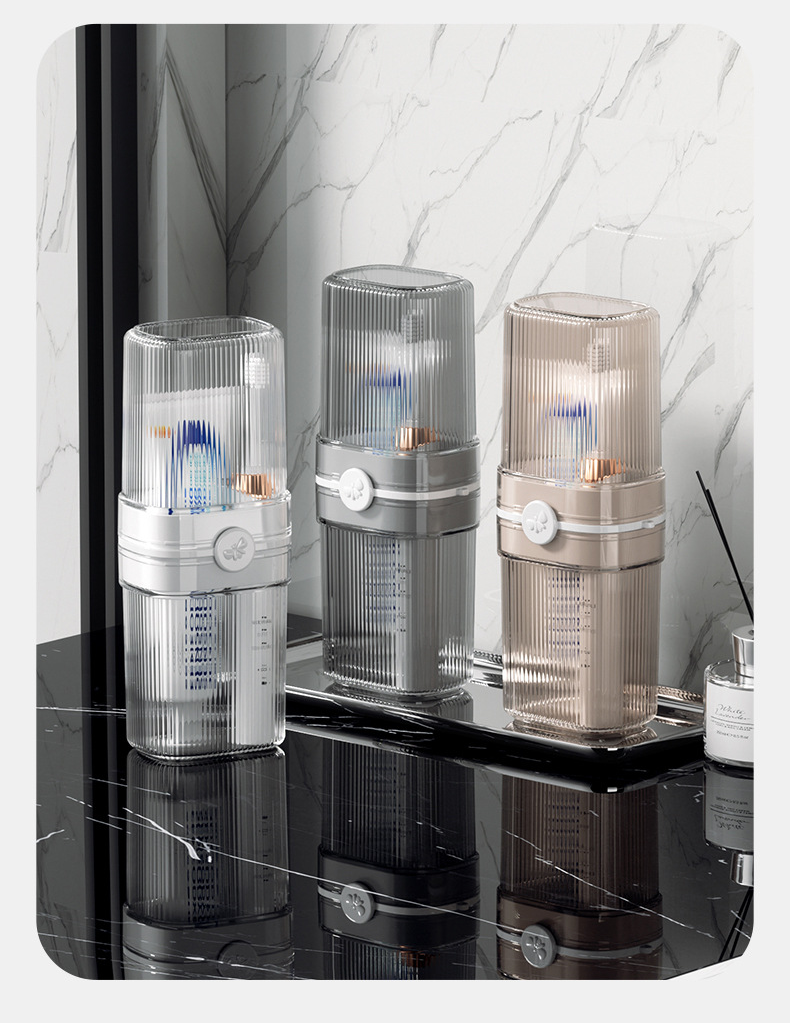 Travel Mouthwash Cup, Toothware Light Luxury Storage Set, Portable Home Wash Toothpaste, Toothbrush Box_voghion.com