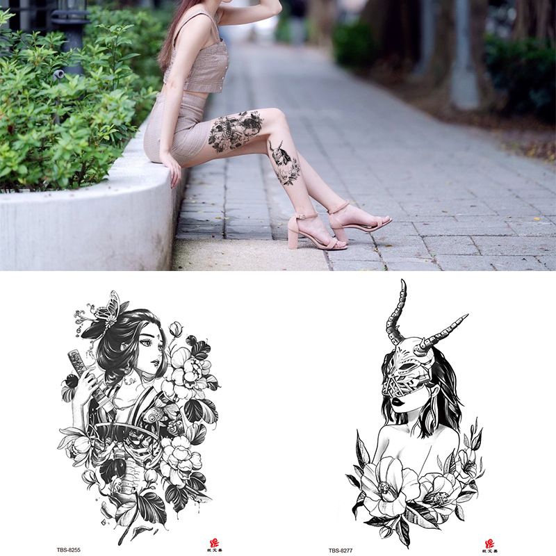 Piccolo fiore sul braccio, bellissimo tatuaggio impermeabile con totem animale geisha_voghion.com