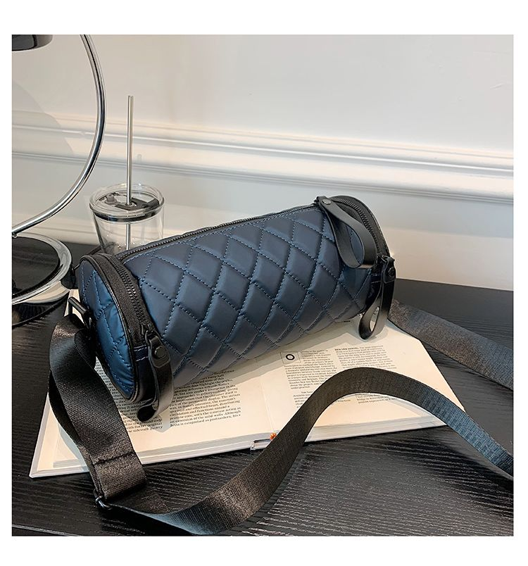 Geantă cilindrică Lingge pentru femei, model crossbody, în vara anului 2024, nouă, modernă și elegantă, versatilă, din material Oxford_voghion.com
