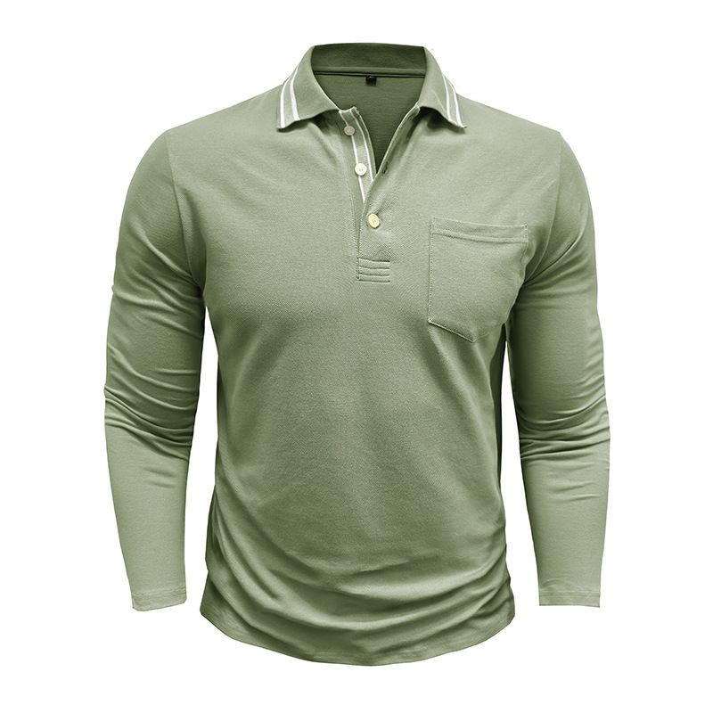 Polo a maniche lunghe con risvolto e bottoni da uomo_voghion.com