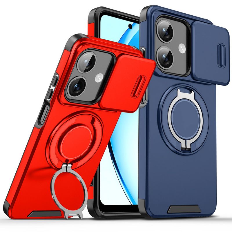 Sliding Camera Protects Phone Case For A3x A3 A40 A60 A60m OPPO 13F Reno 13 Pro Reno13 Metal Bracket Red Cover_voghion.com