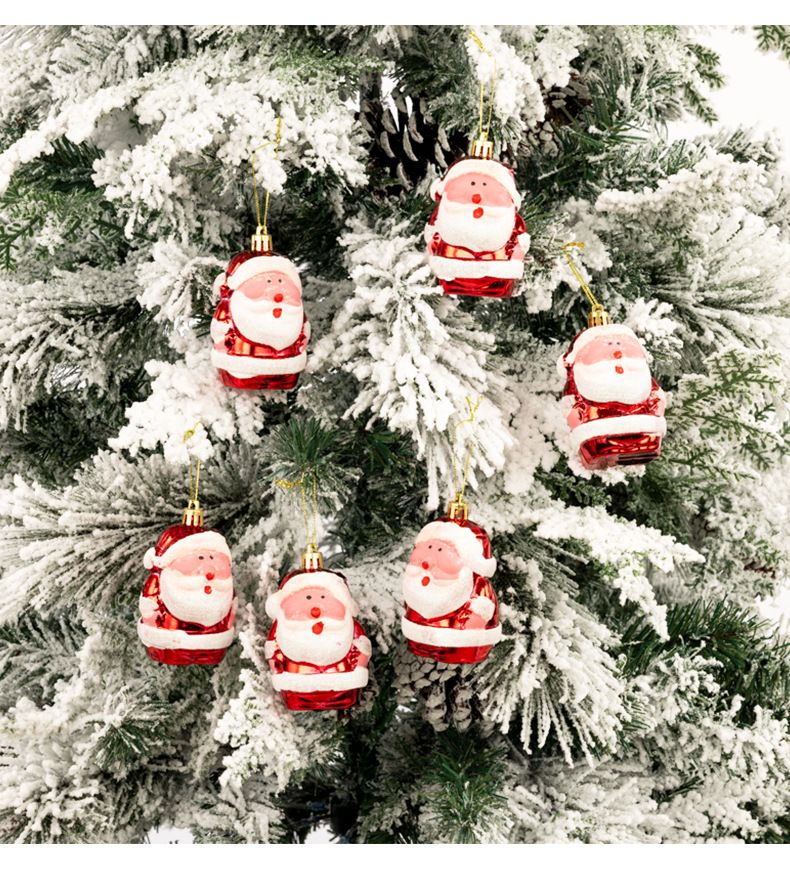 Ciondolo albero di Natale Babbo Natale dipinto con luce decorazione natalizia fai da te regalo scena layout_voghion.com