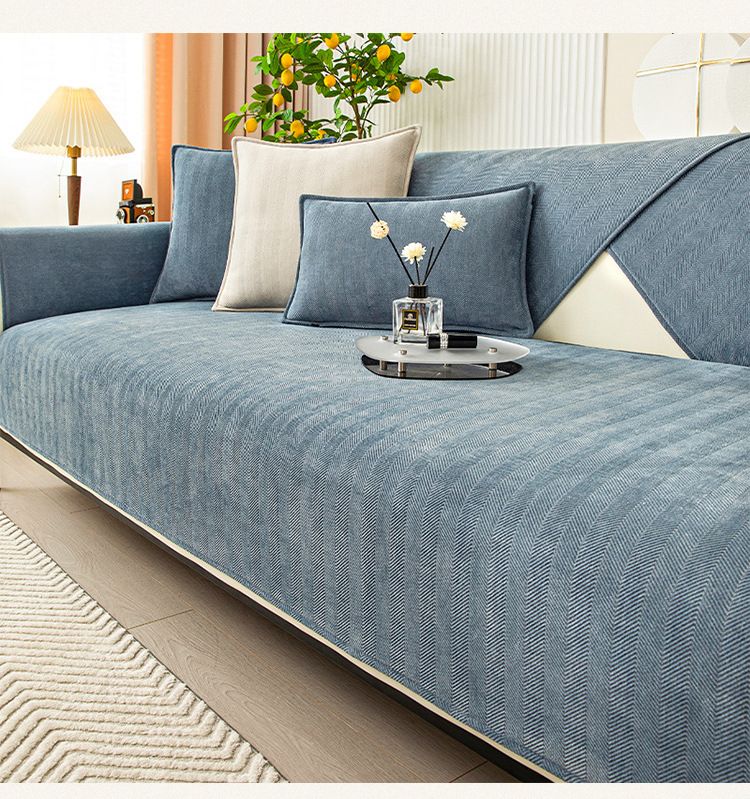 Home Textiel Modern Eenvoudig Bankkussen Universeel Voor Alle Seizoenen Wabi Sabi Stijl Groene Chenille Bankhoes Antislip Effen Kleur Zitkussenhoes_voghion.com