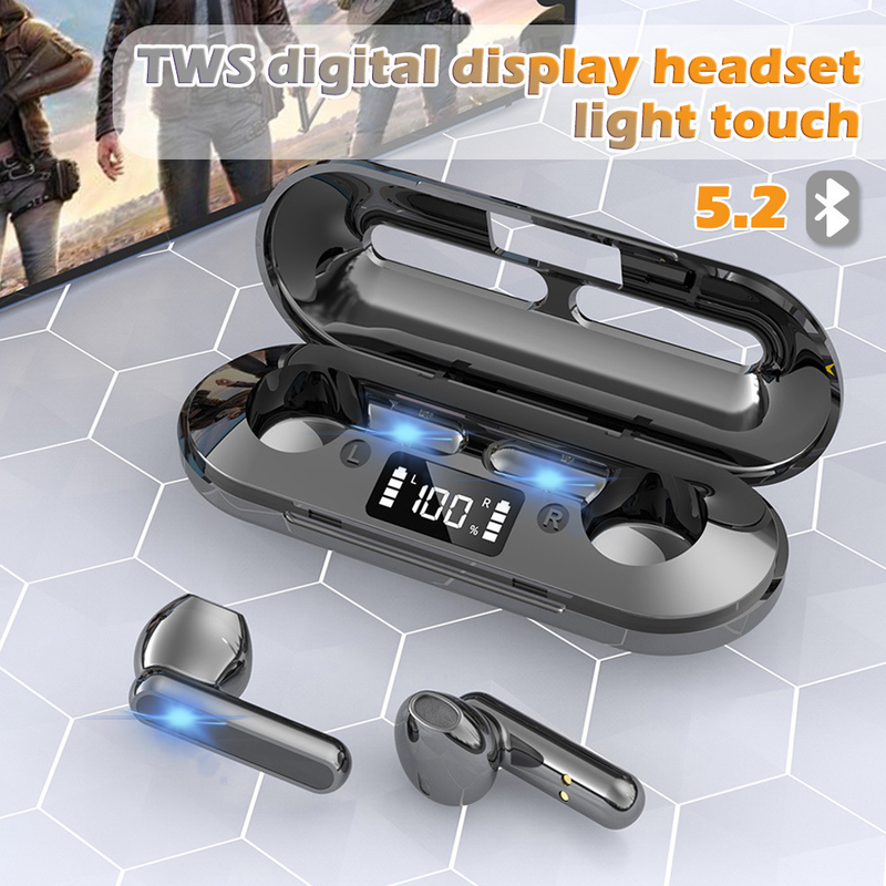 2023 New V60 K80 Bluetooth TWS Lightweight Digital Display Headphones Sports Outdoor Extra Long Standby_voghion.com