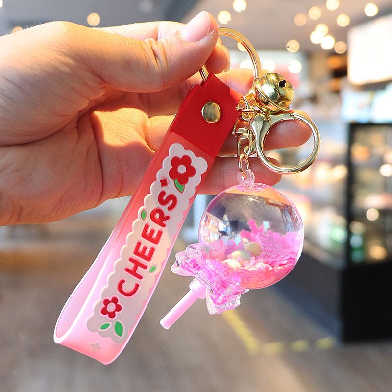 Float into oil maple leaf lollipop drift bottle couple car bag small gift girl pendant keychain_voghion.com