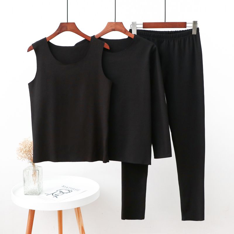 Hierscht a Wanter Nei Däitsch Selbstheizungs-Samtënnerwäsch Damen Dräideeleg Ënnerwäsch Hemd, Tanktop, Hosen, Grouss Waarm_voghion.com