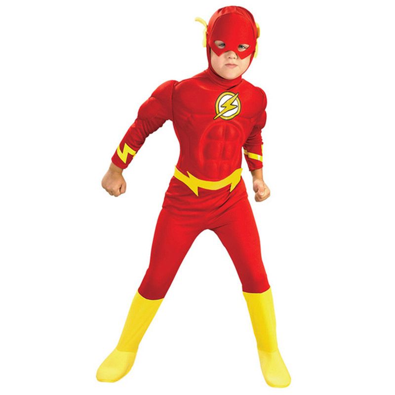 Disfraz de Flash musculoso para niños - Disfraz de Halloween para niños y niñas - Disfraz de superhéroe para cosplay y actuaciones_voghion.com