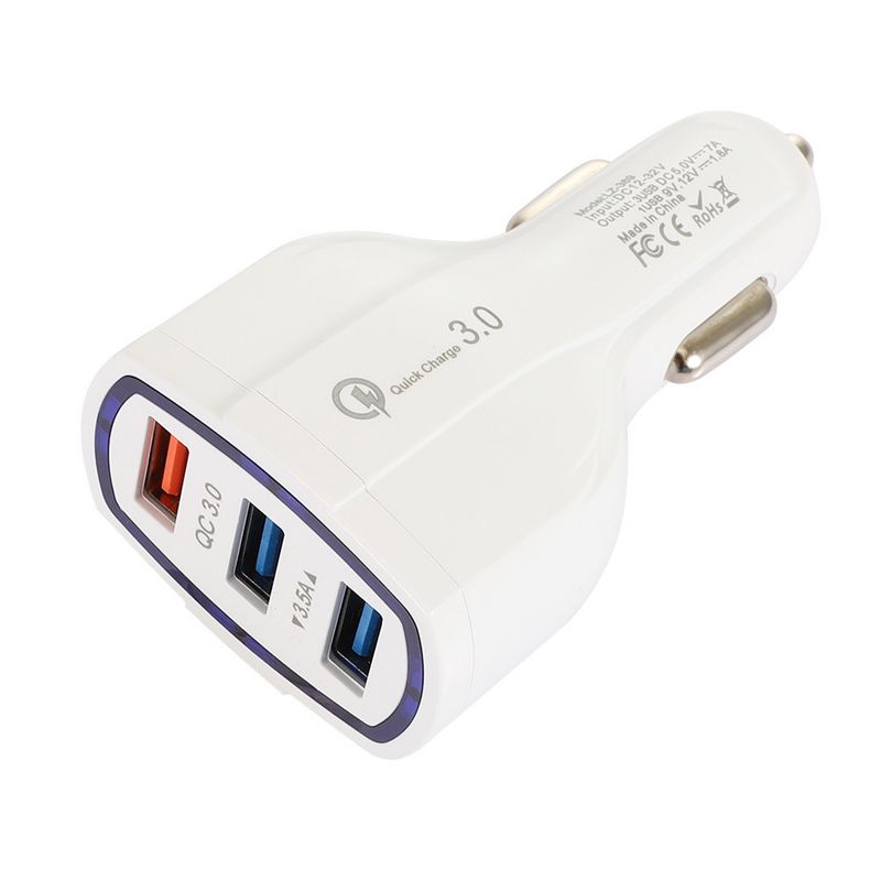 Music Festival  QC3.0 3USB Mobile One to Three Phone Charger USB Tablet Intelligent Car Charging_voghion.com