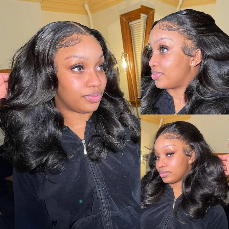200 Densitet Bob Kropbølge HD Lace Front Ægte Hår Paryk Brasiliansk Remy Transparent Kort Lace Frontal Parykker Kvinder_voghion.com