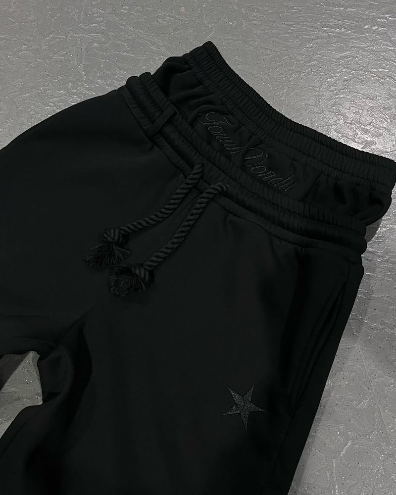 Modische Jogginghose für Paare – Kreative Stickerei mit doppelter Taille und Faltdesign (lässiger, einfacher Stil)_voghion.com