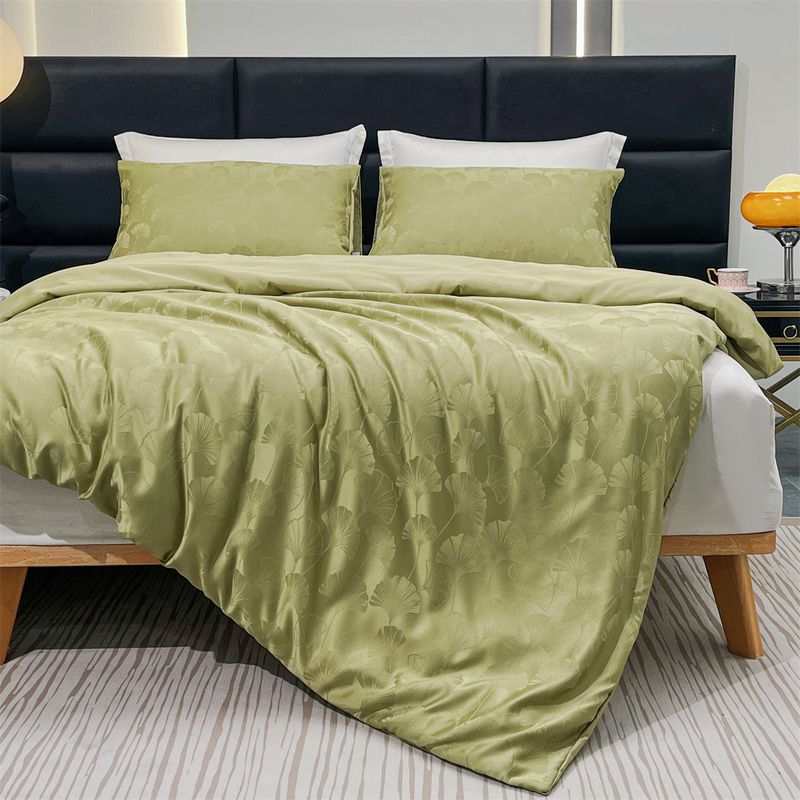 Parure de lit 3 pièces avec housse de couette et taie d'oreiller en jacquard, légère et luxueuse, style artisanal brillant_voghion.com