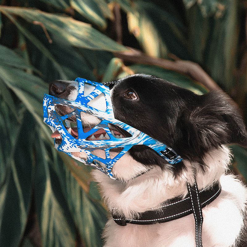 Guangying Dog Muzzle Tear-resistant Grille Adjustable Anti-bite Anti Chewing Dog Mouth Cover Dog Supplies_voghion.com