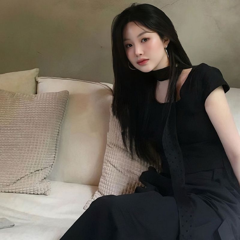 Sciarpa lunga in pizzo a pois coreano INS con nastro per donna, primavera estate, ragazza calda, versatile, a strati, collana decorativa_voghion.com