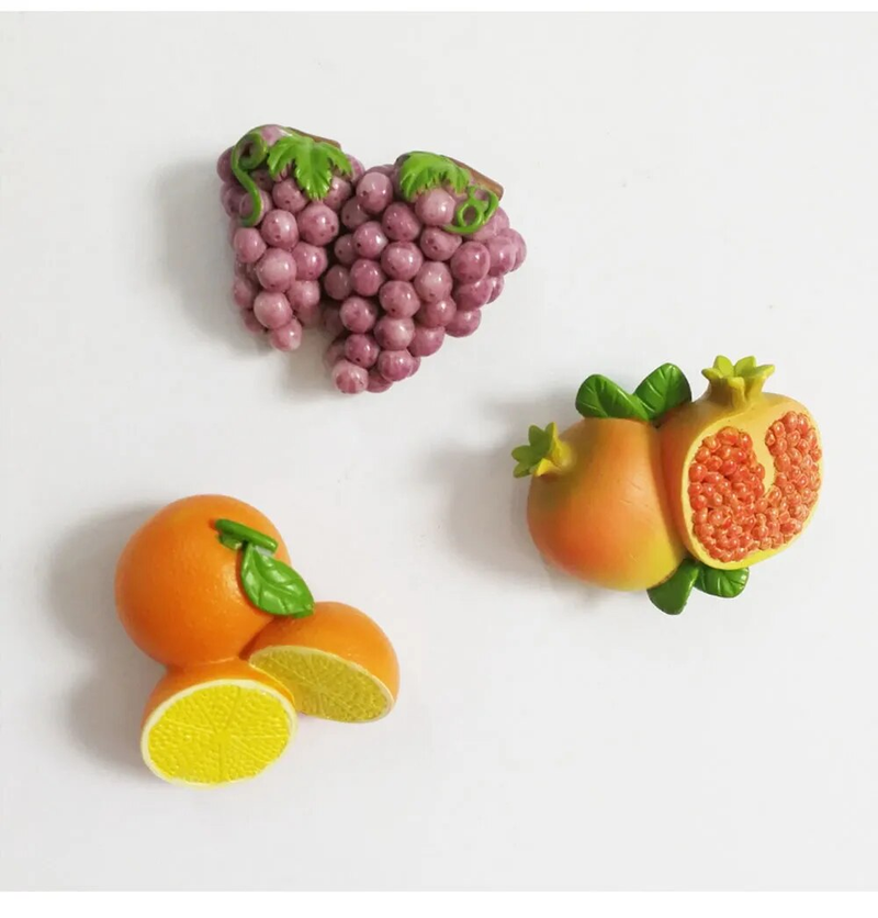 3D Creatief Driedimensionaal Ontwerp Hars Fruit Druif Watermeloen Accessoires Home Decor Koelkastmagneet Koelkast Decoratie_voghion.com