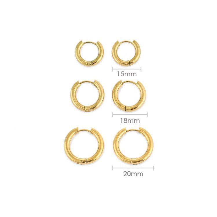 Women's Jewelry Stainless Steel Hoop Earrings Simple Gold Plated Earrings Men's And Women's Ear Clips Jewelry_voghion.com