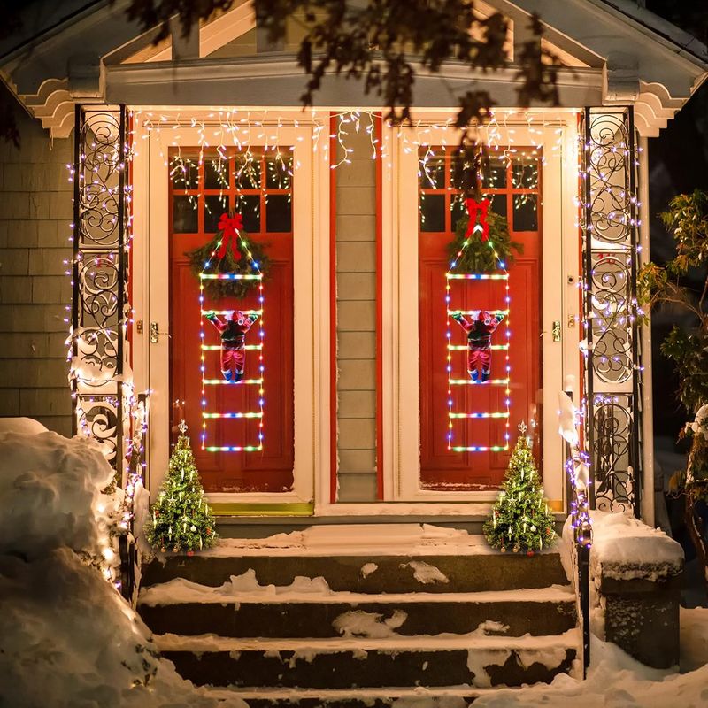 Toodour LED 2,5 FT Weihnachtsdeko-Leiterlichter mit Weihnachtsmann, Dekorationslicht für drinnen und draußen, Fenster,_voghion.com