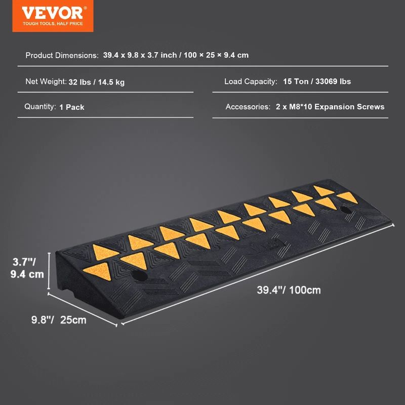 Curb Ramp Rubber Rise 10 Driveway Curb Duty Ramp 39.4 Rubber Heavy Sidewalk For For Curb 3.7 Ramp Width 15T Height Ramp Length_voghion.com