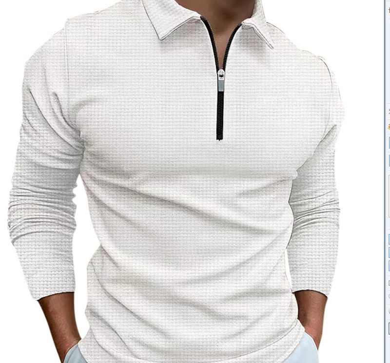 Neues Herren-Langarm-Poloshirt mit Digitaldruck, Umlegekragen, Reißverschluss und schmaler Passform (Modell 2025)_voghion.com