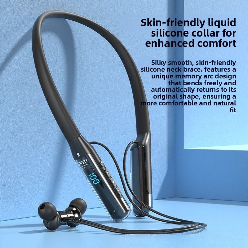 2025 New Cross-Border Bluetooth Wireless Style Multi-Functional Stereo Neckband Smart Noise Cancelling Sports Earphones Durability Upgrade_voghion.com